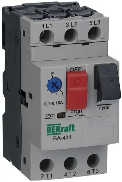 Автоматический выключатель DEKraft ВА-431 3п 1.0-1.6А 100кА