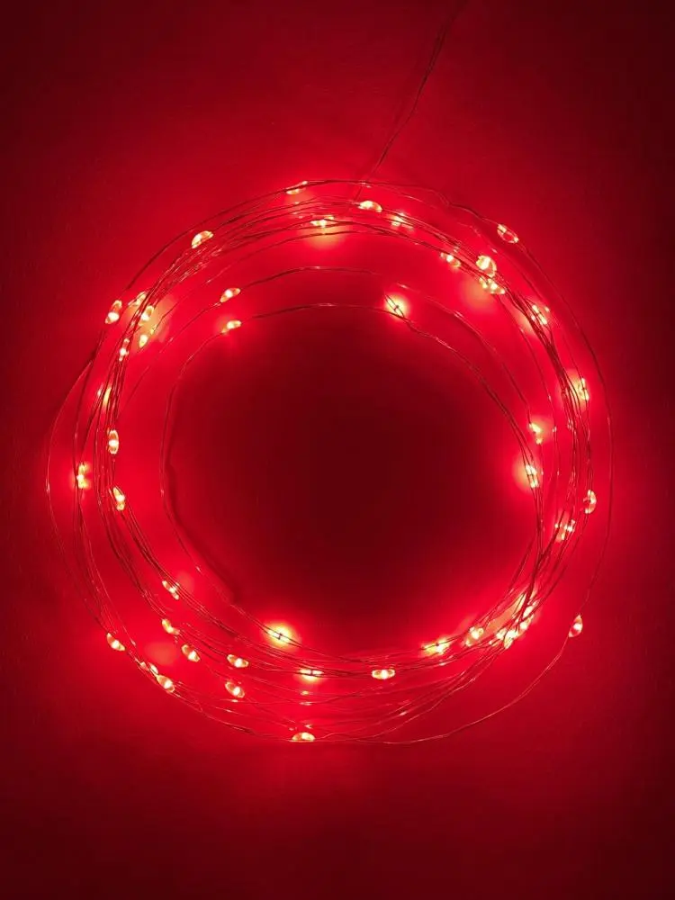 Гирлянда-нить ЭРА 50LED красная 5м IP20